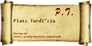 Platz Terézia névjegykártya